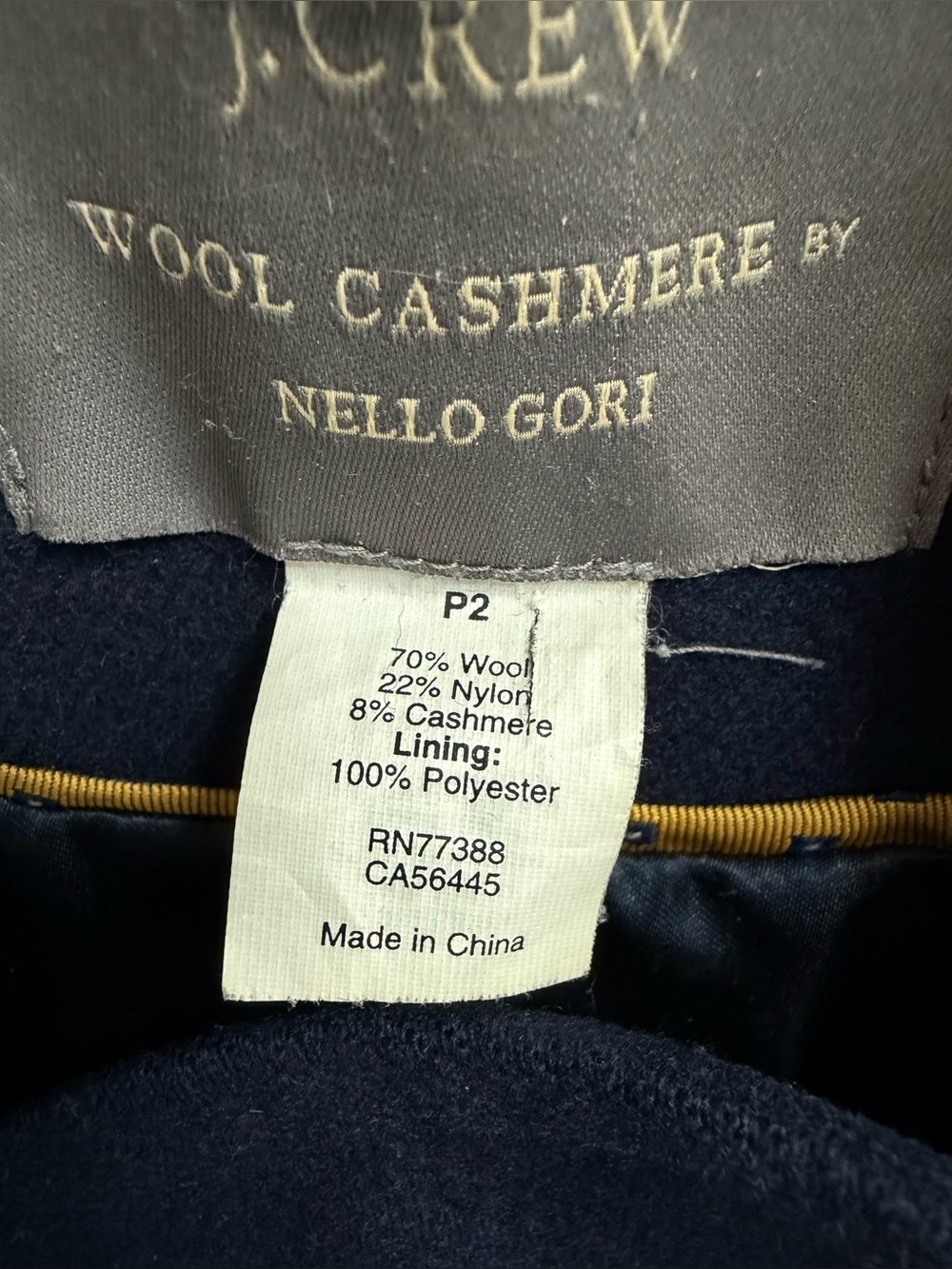 Classic Navy Double-Breasted Wool Cashmere Blend Icon Trench Coat with Belt - Picture 9 of 9